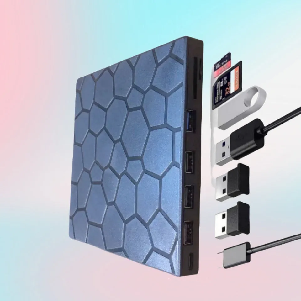 Black USB external CD drive writer with compact portable design