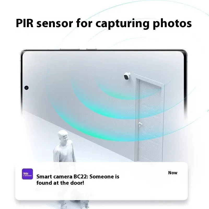Wireless indoor surveillance camera with compact design and integrated mounting bracket