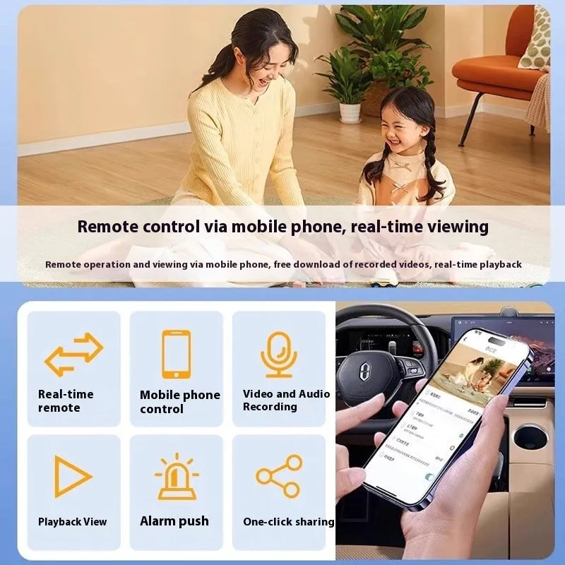 Wireless indoor surveillance camera with compact design and integrated mounting bracket
