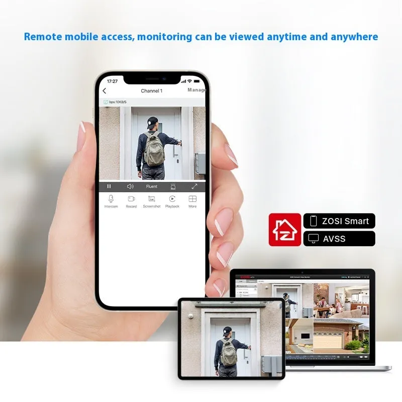 ZOSI POE security camera system with network video recorder and outdoor surveillance cameras