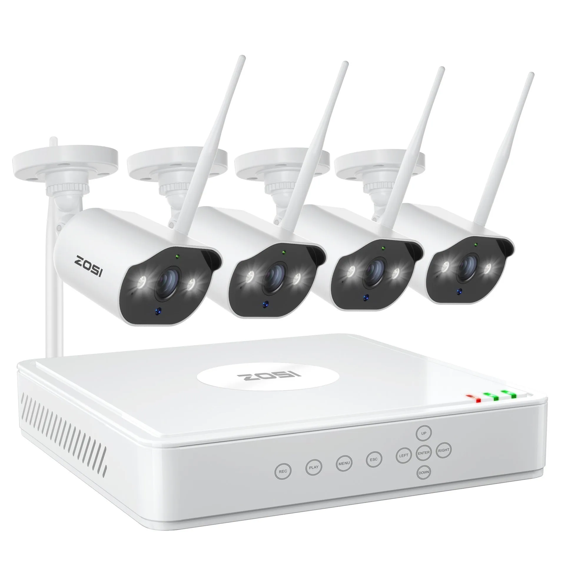 ZOSI POE security camera system with network video recorder and outdoor surveillance cameras