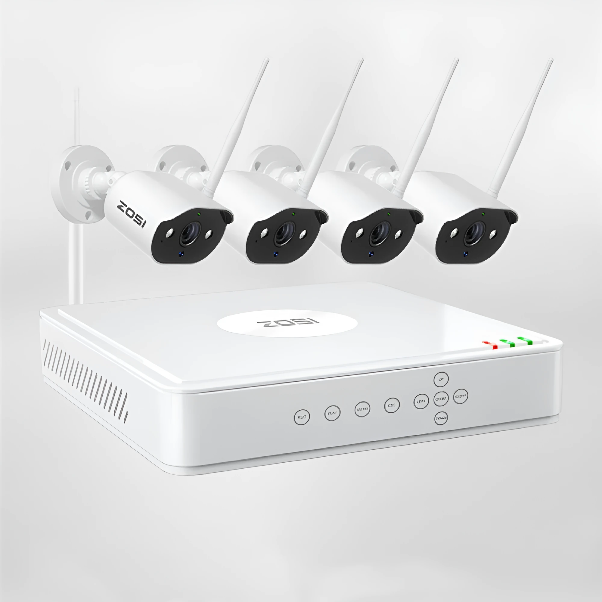 ZOSI POE security camera system with network video recorder and outdoor surveillance cameras