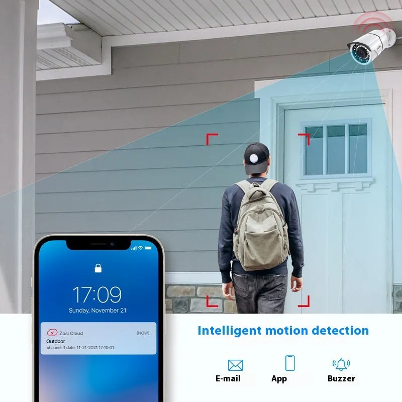 ZOSI POE security camera system with network video recorder and outdoor surveillance cameras