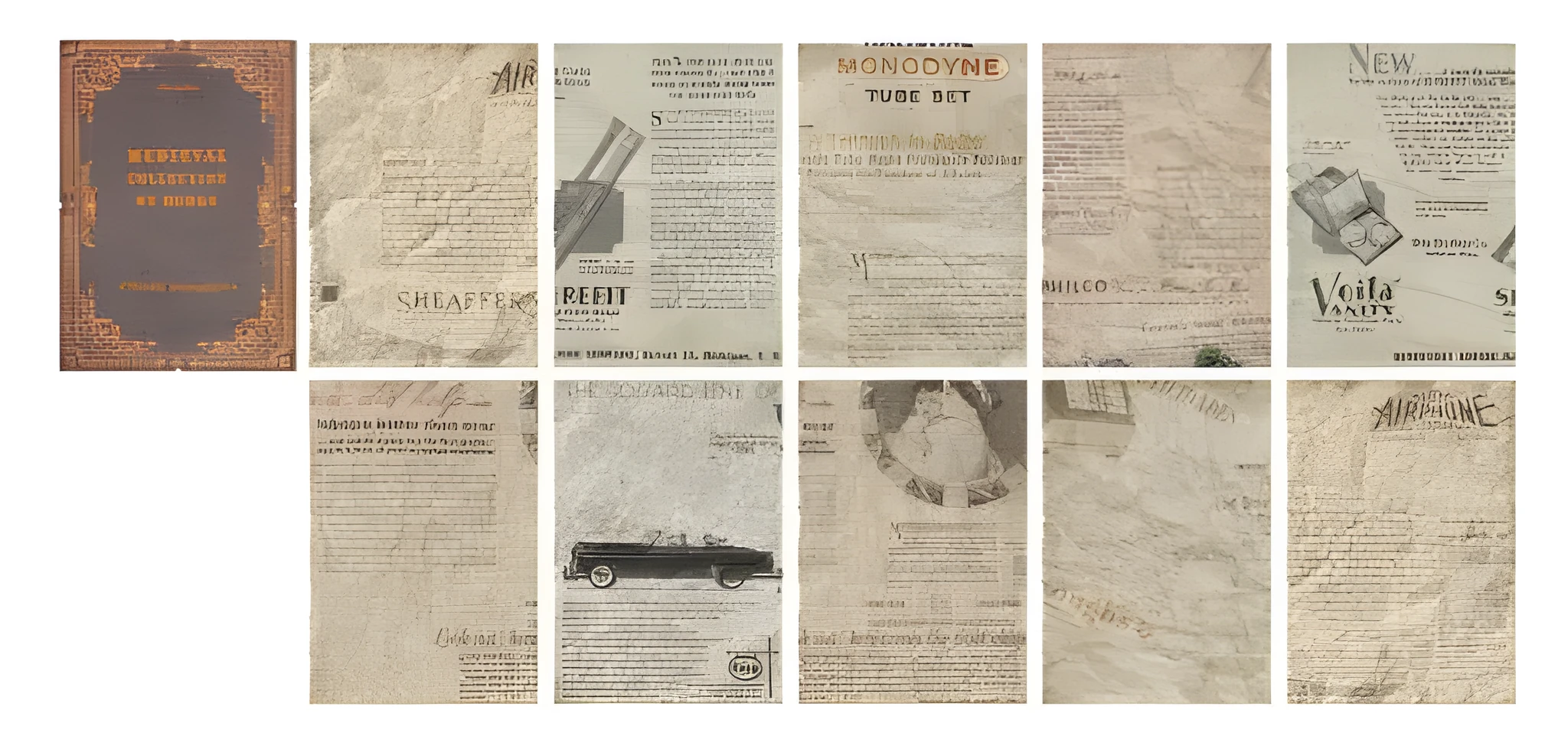 Middle Ancient Book Collection vintage notebook with distressed paper pages, 130mm by 184mm