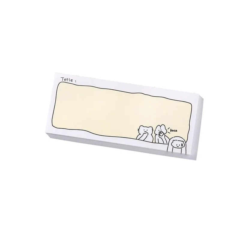 Cartoon heart-shaped sticky notes set showing six themed designs in three different sizes