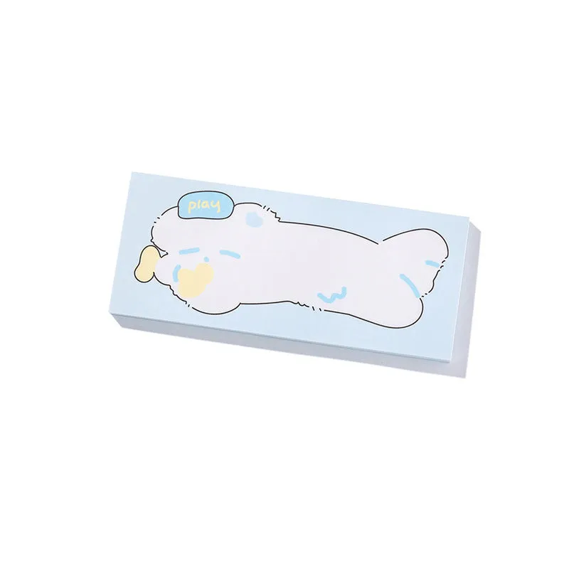 Cartoon heart-shaped sticky notes set showing six themed designs in three different sizes