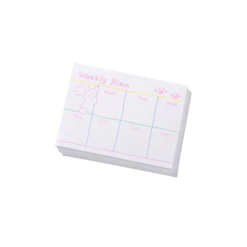 Cartoon heart-shaped sticky notes set showing six themed designs in three different sizes