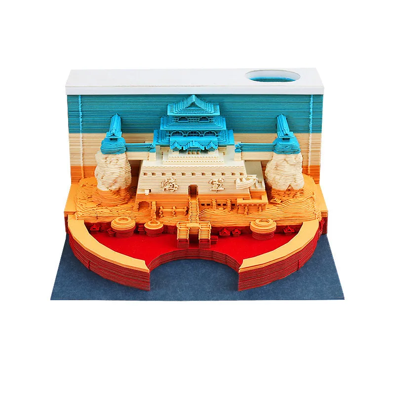 One Piece and architectural building themed sticky notes on craft paper, size 80x45mm.