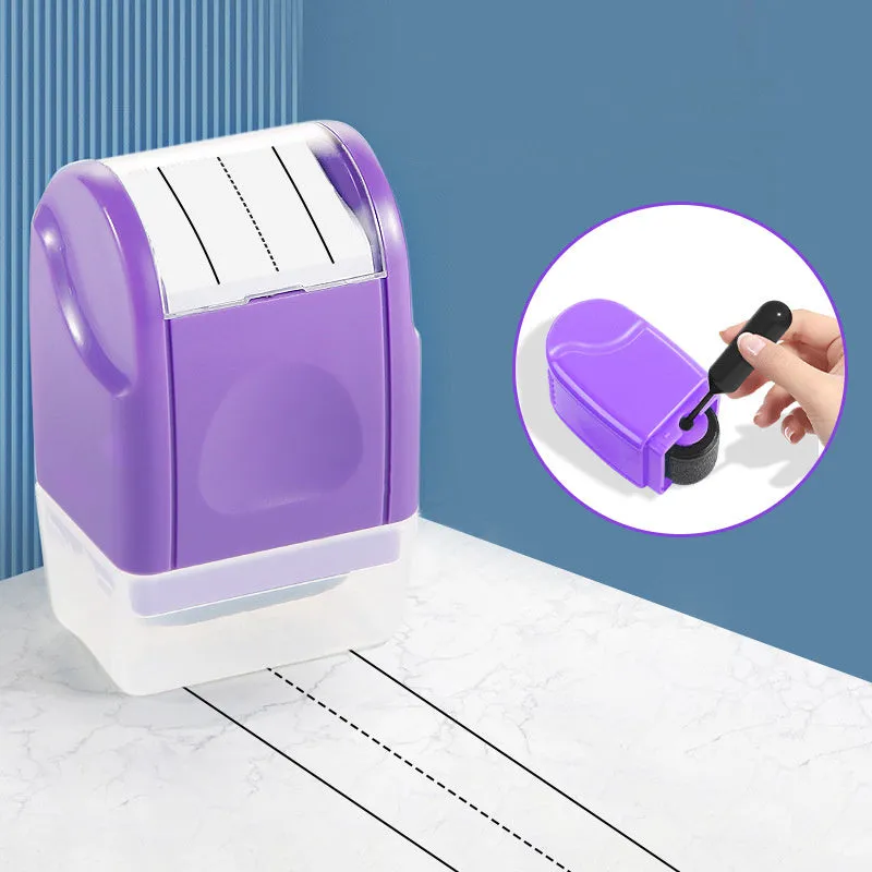 Plastic rectangular roller seal for educational use in seven different colours