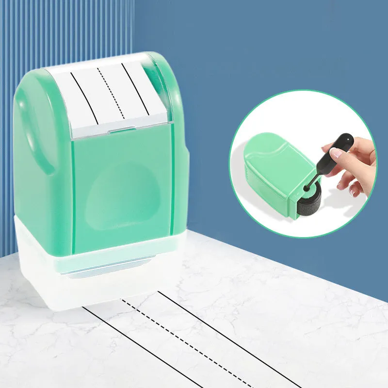 Plastic rectangular roller seal for educational use in seven different colours