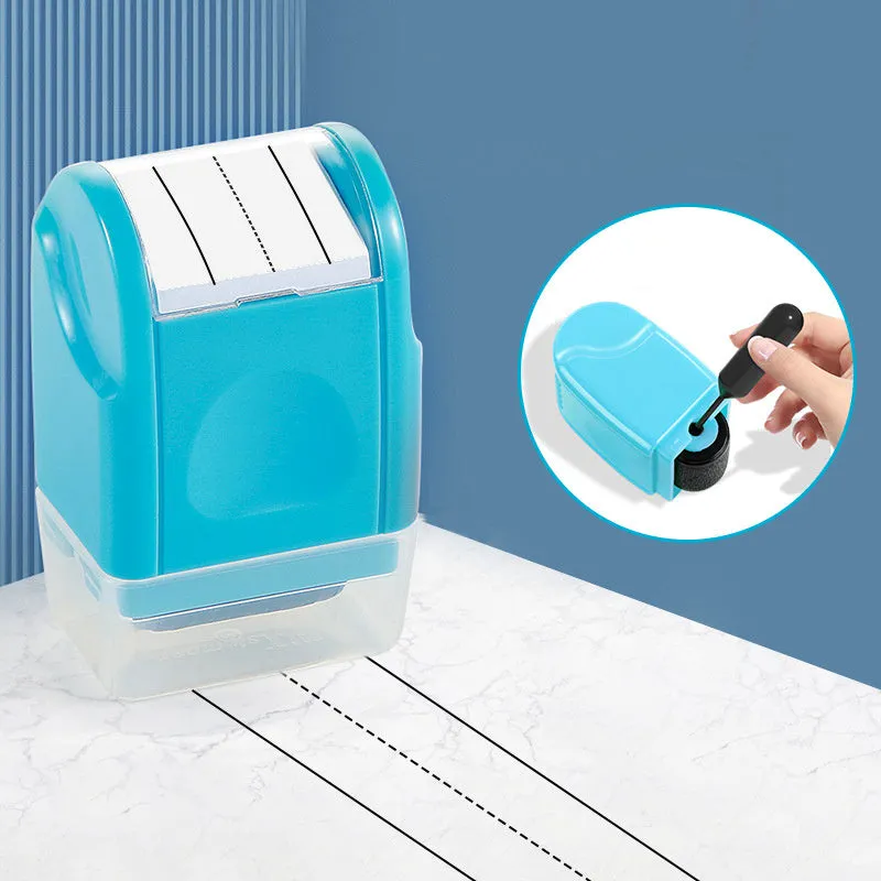 Plastic rectangular roller seal for educational use in seven different colours