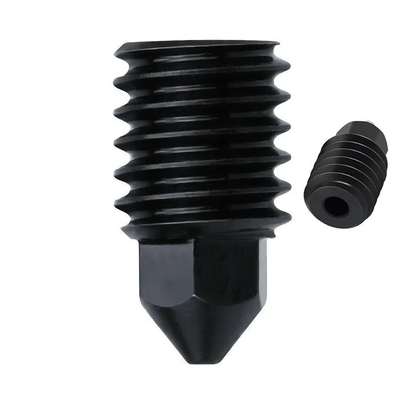 Bambu Lab A1 Mini 3D printer hot end replacement kit with four nozzle sizes and black silicone sleeve