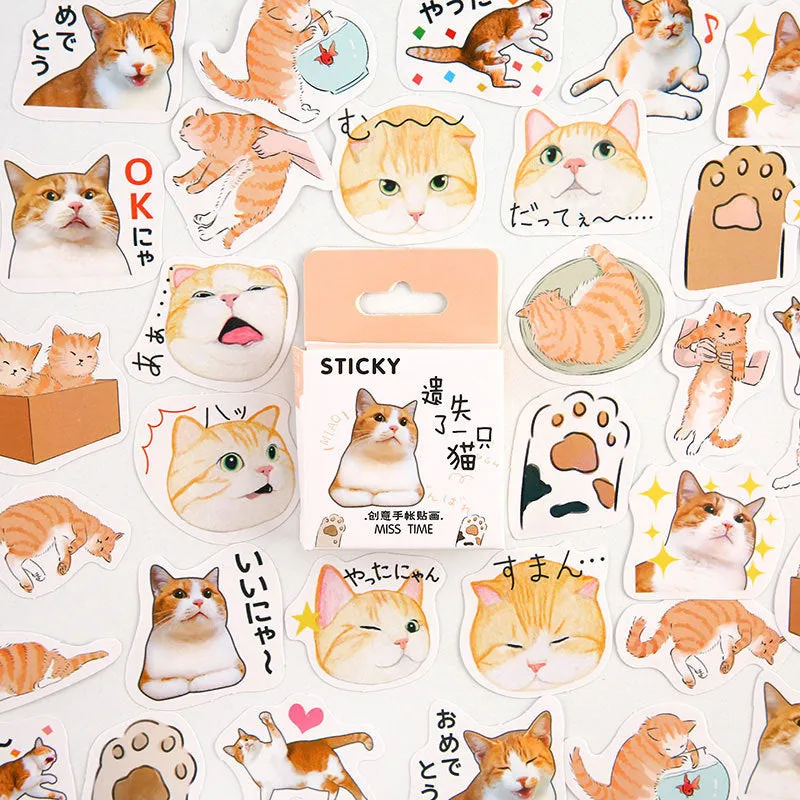 46 cartoon decorative stickers for journaling in small 30x37mm size with nine colour theme options