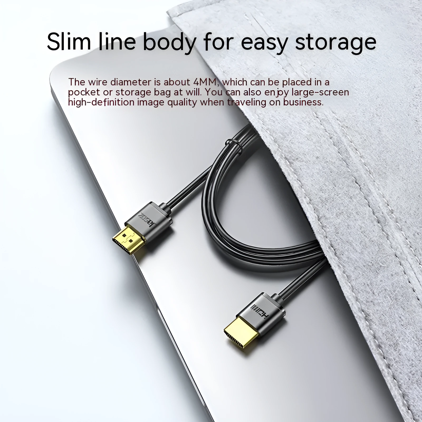 HDMI computer connection cable with gold-plated connectors and flexible oxygen-free copper wire