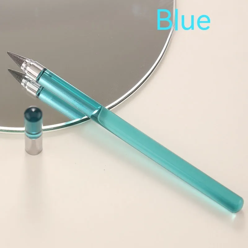 Transparent acrylic eternal pencil with alloy pen head in sharpening-free design