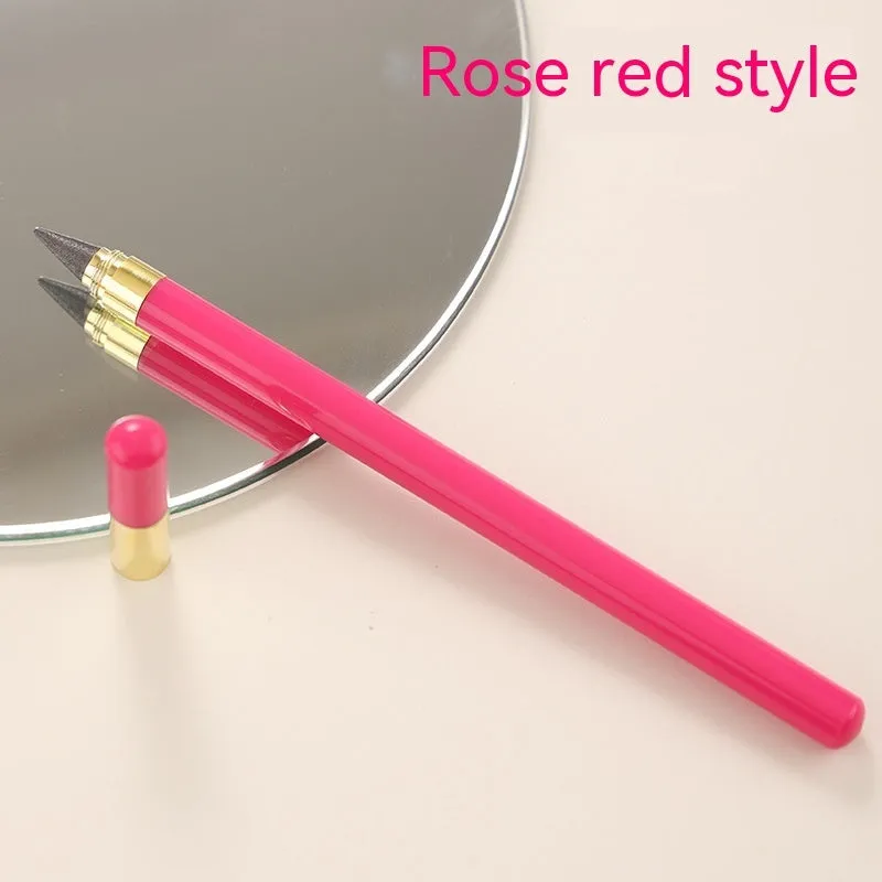 Transparent acrylic eternal pencil with alloy pen head in sharpening-free design