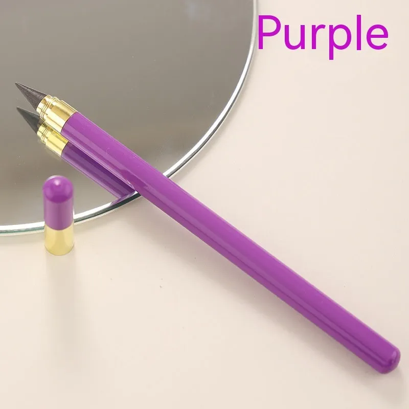 Transparent acrylic eternal pencil with alloy pen head in sharpening-free design