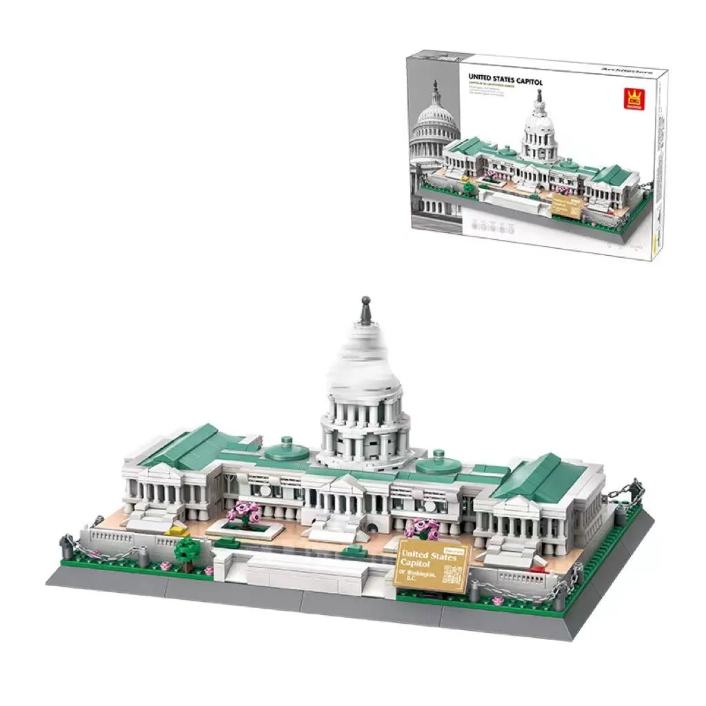 Wange architectural building blocks showing global landmarks including Eiffel Tower, Taj Mahal, and Big Ben