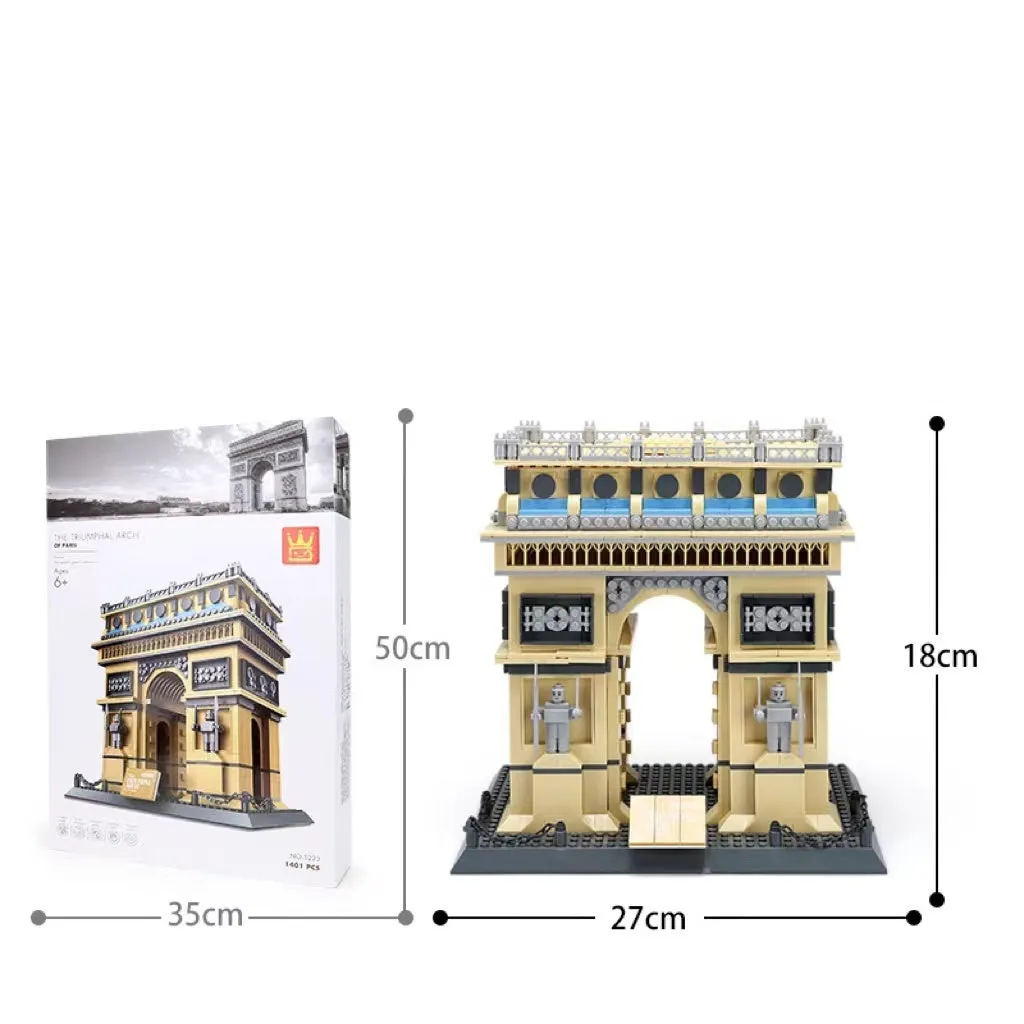 Wange architectural building blocks showing global landmarks including Eiffel Tower, Taj Mahal, and Big Ben