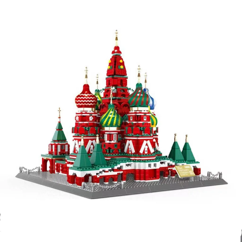 Wange architectural building blocks showing global landmarks including Eiffel Tower, Taj Mahal, and Big Ben