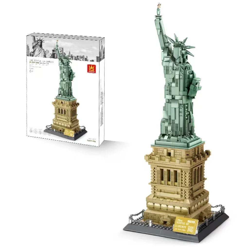 Wange architectural building blocks showing global landmarks including Eiffel Tower, Taj Mahal, and Big Ben