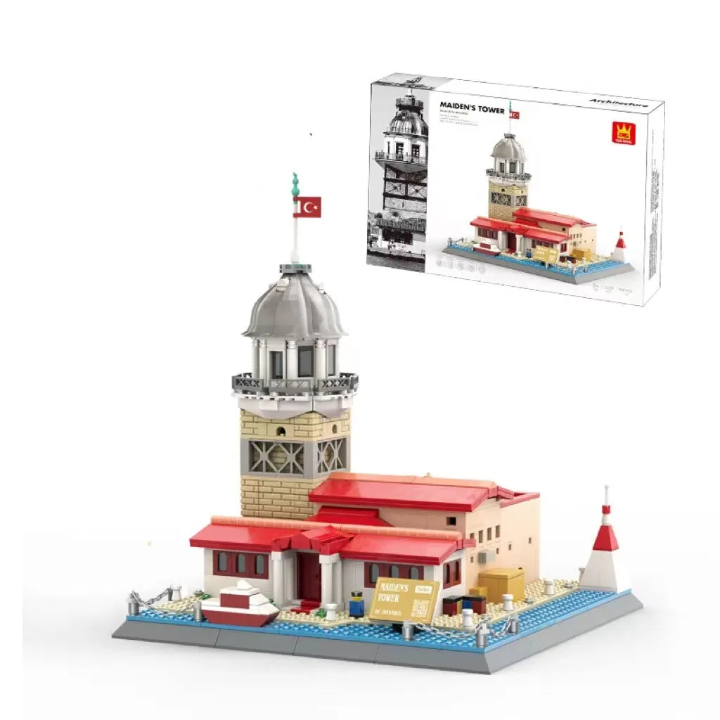 Wange architectural building blocks showing global landmarks including Eiffel Tower, Taj Mahal, and Big Ben