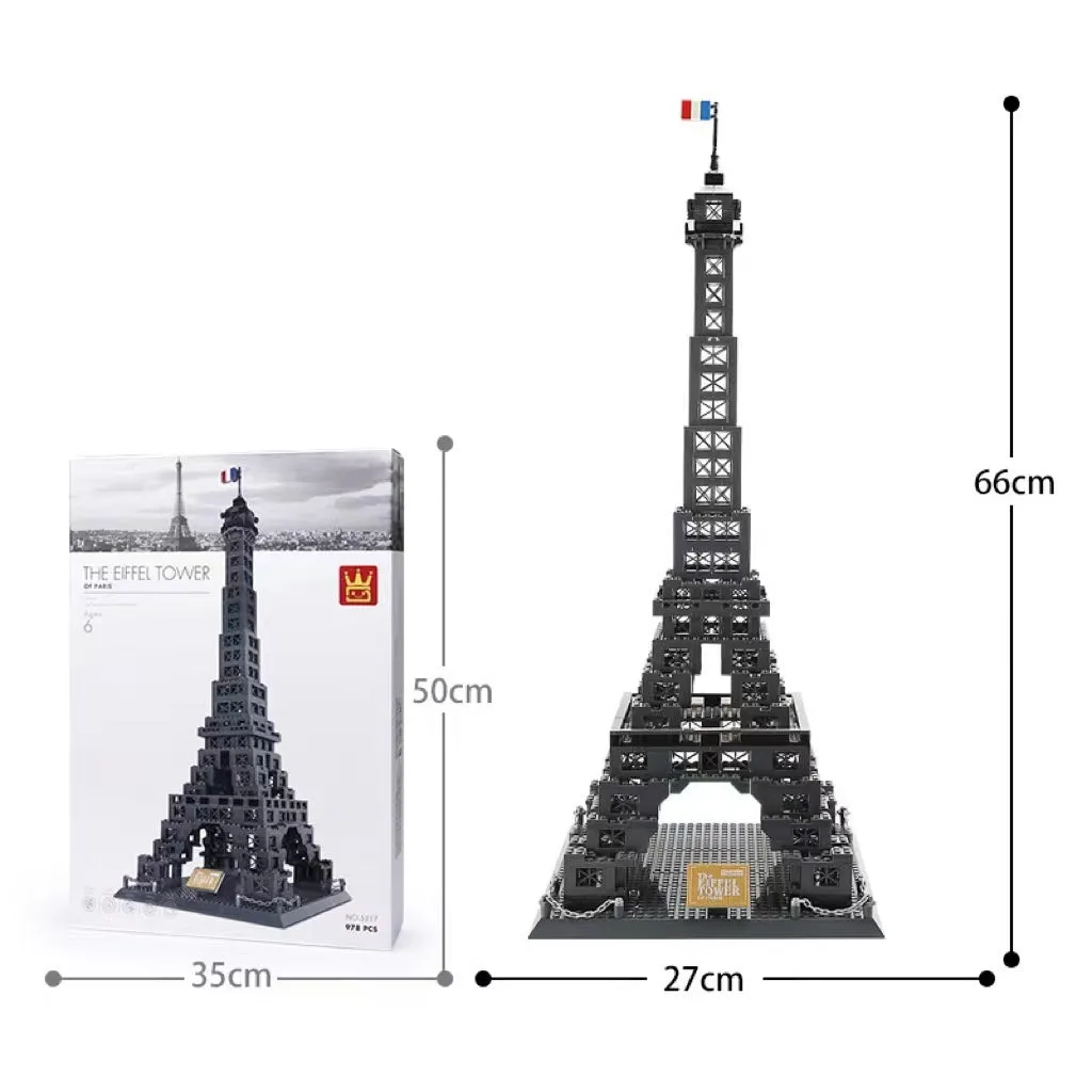 Wange architectural building blocks showing global landmarks including Eiffel Tower, Taj Mahal, and Big Ben