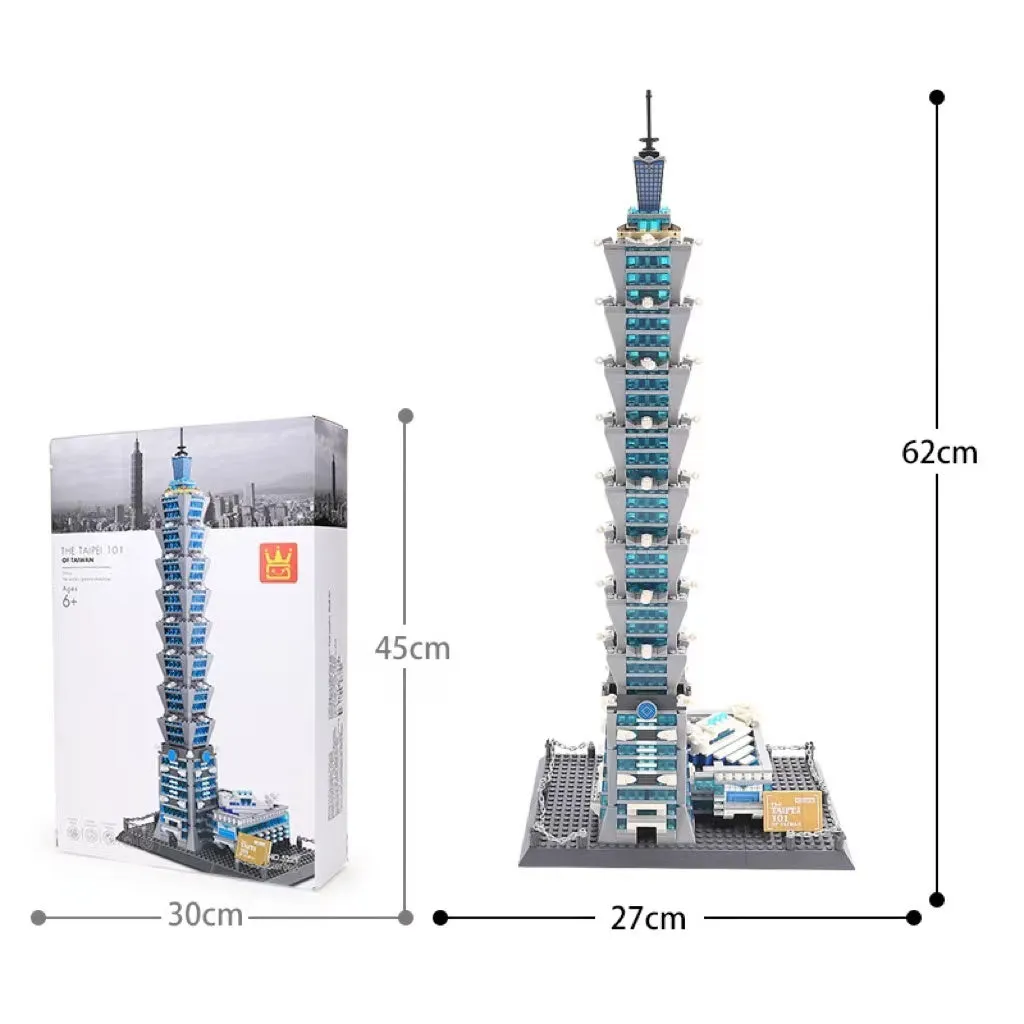 Wange architectural building blocks showing global landmarks including Eiffel Tower, Taj Mahal, and Big Ben