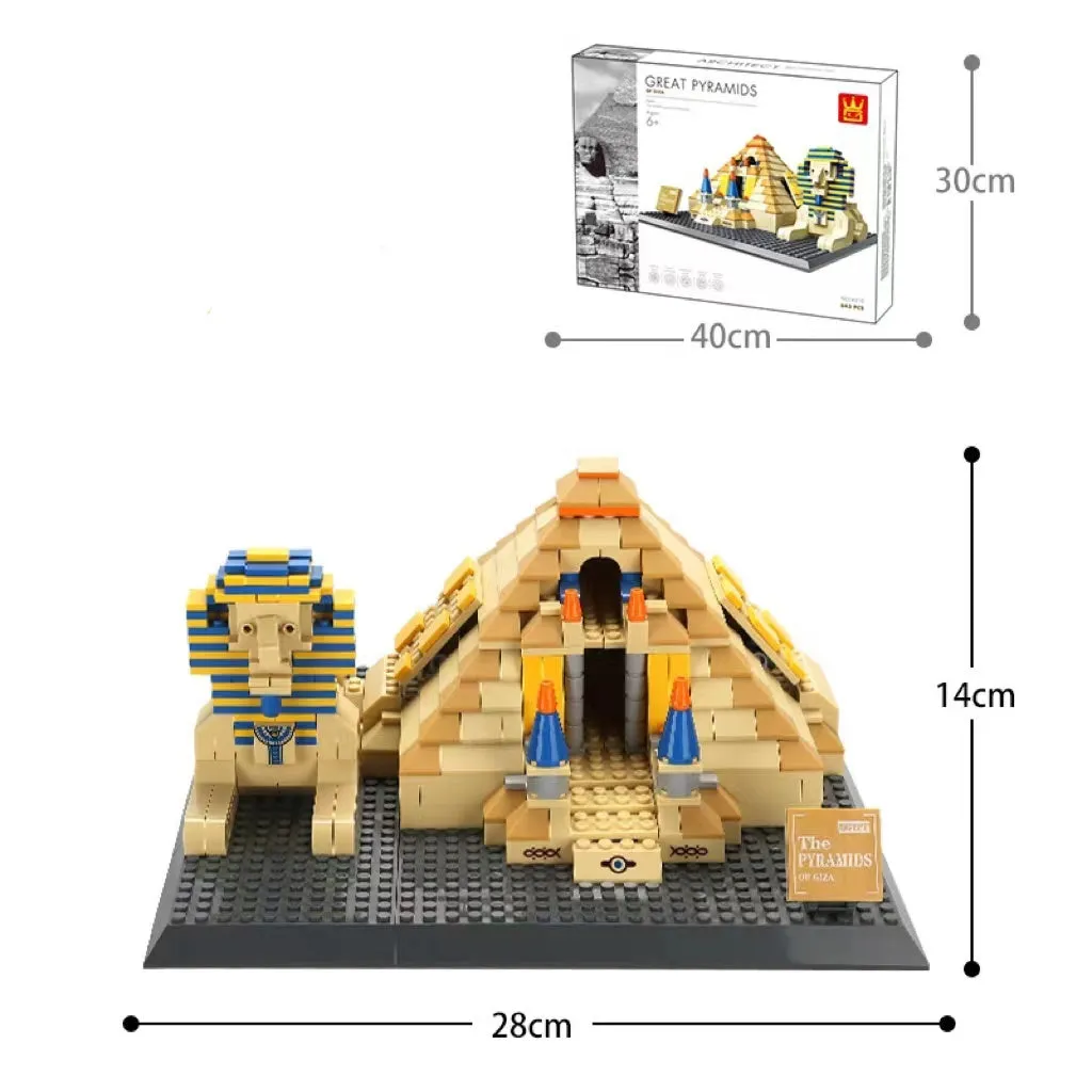 Wange architectural building blocks showing global landmarks including Eiffel Tower, Taj Mahal, and Big Ben