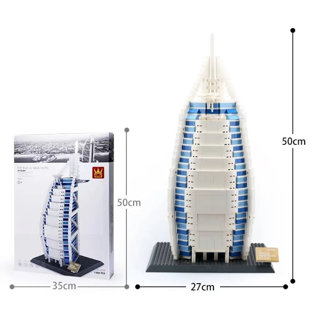 Wange architectural building blocks showing global landmarks including Eiffel Tower, Taj Mahal, and Big Ben