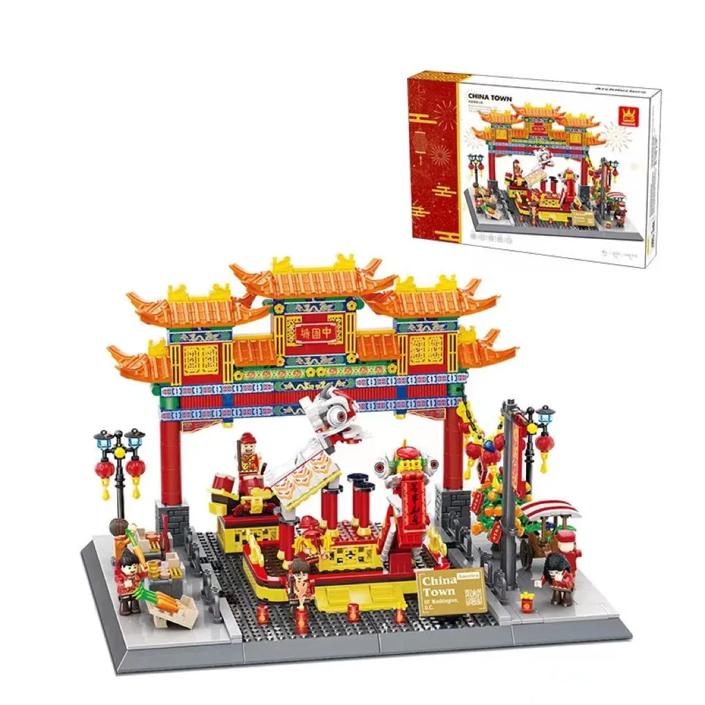Wange architectural building blocks showing global landmarks including Eiffel Tower, Taj Mahal, and Big Ben