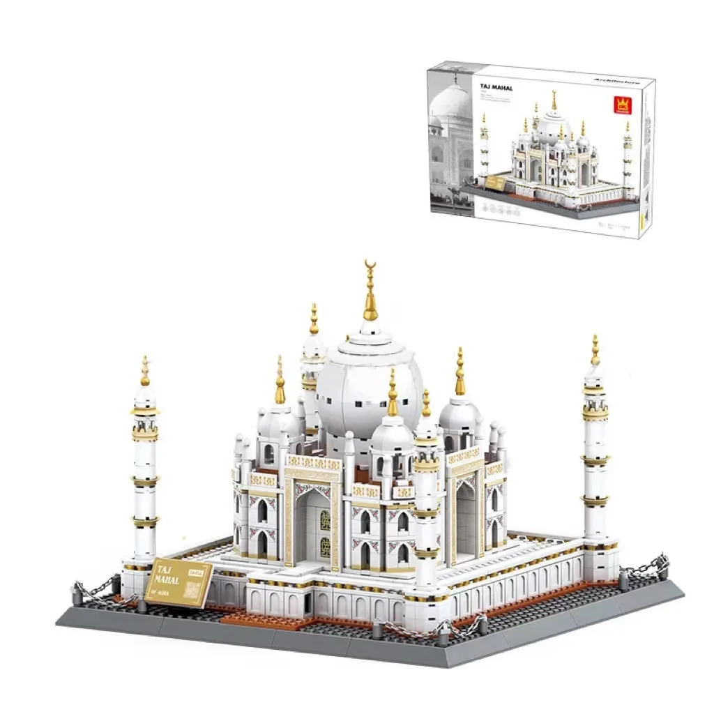 Wange architectural building blocks showing global landmarks including Eiffel Tower, Taj Mahal, and Big Ben