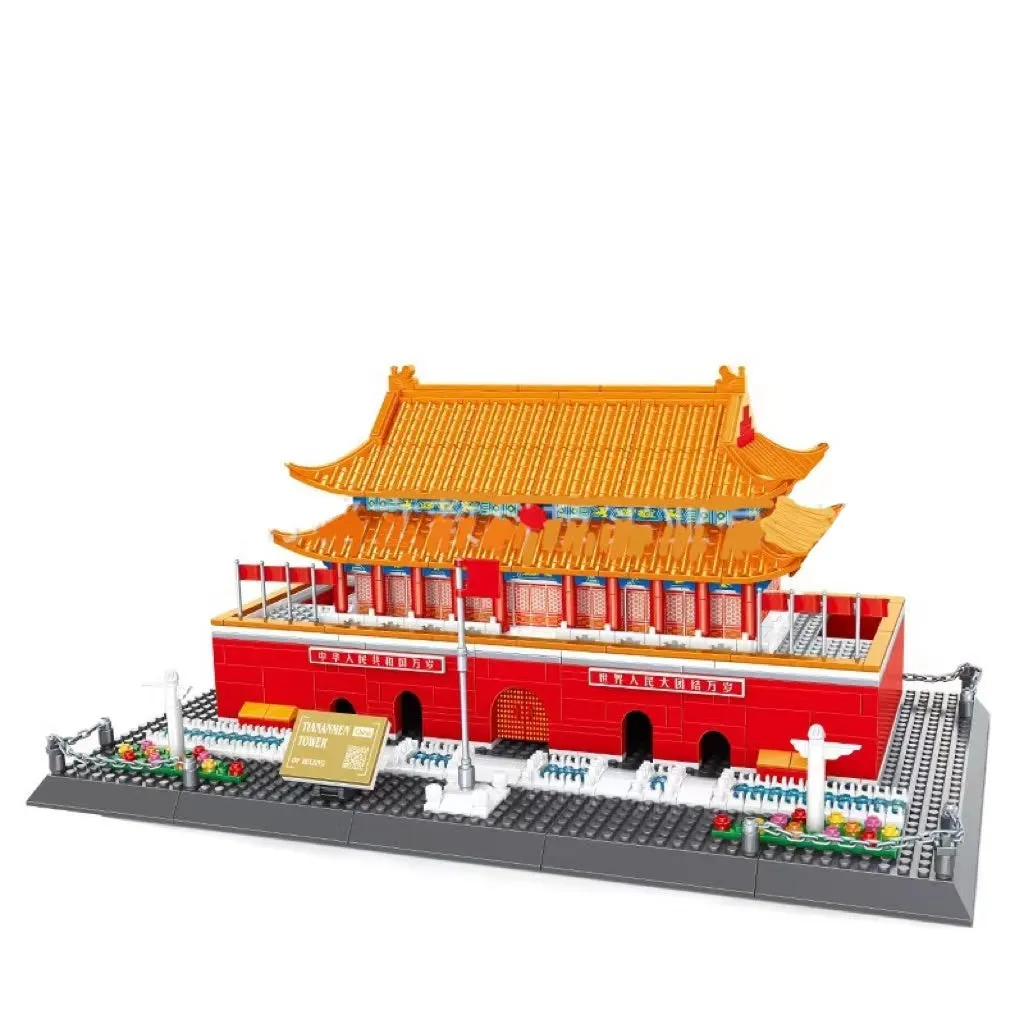 Wange architectural building blocks showing global landmarks including Eiffel Tower, Taj Mahal, and Big Ben