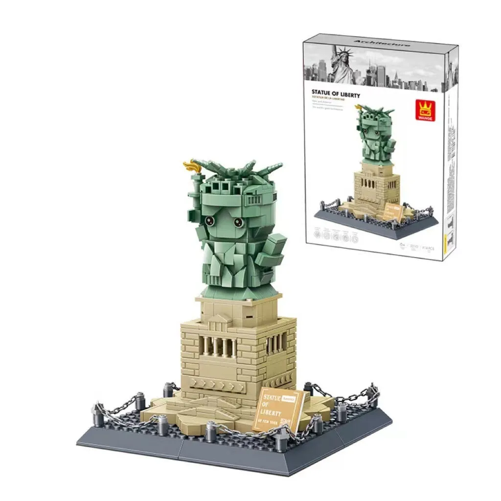 Wange architectural building blocks showing global landmarks including Eiffel Tower, Taj Mahal, and Big Ben