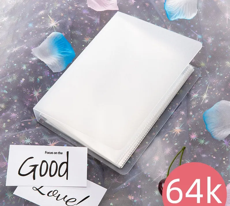 Watercolour illustration storage album binder made from blue PP plastic with rounded corners
