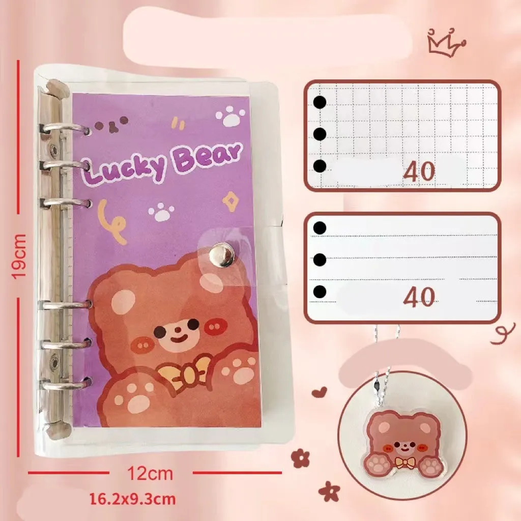 A6 loose-leaf notebook with character design cover, 80 sheets, 6-hole fitting