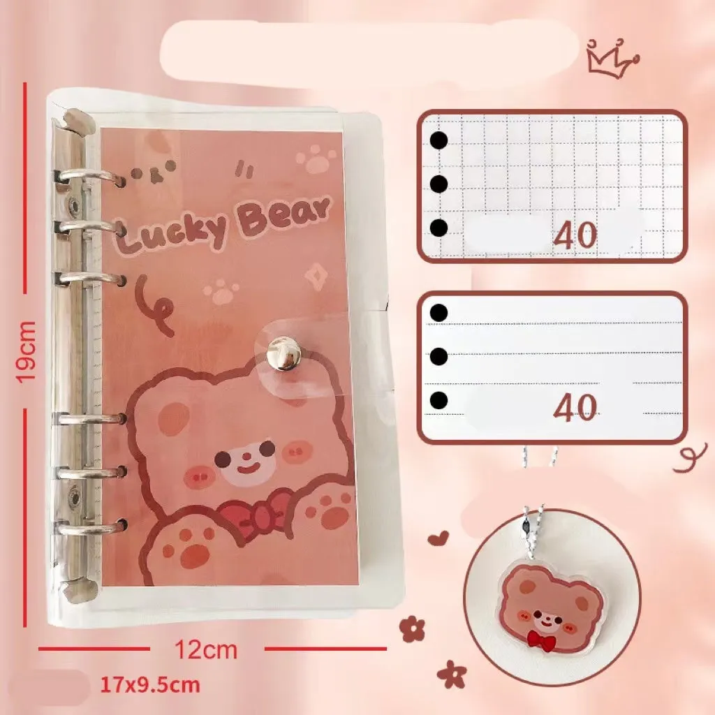 A6 loose-leaf notebook with character design cover, 80 sheets, 6-hole fitting