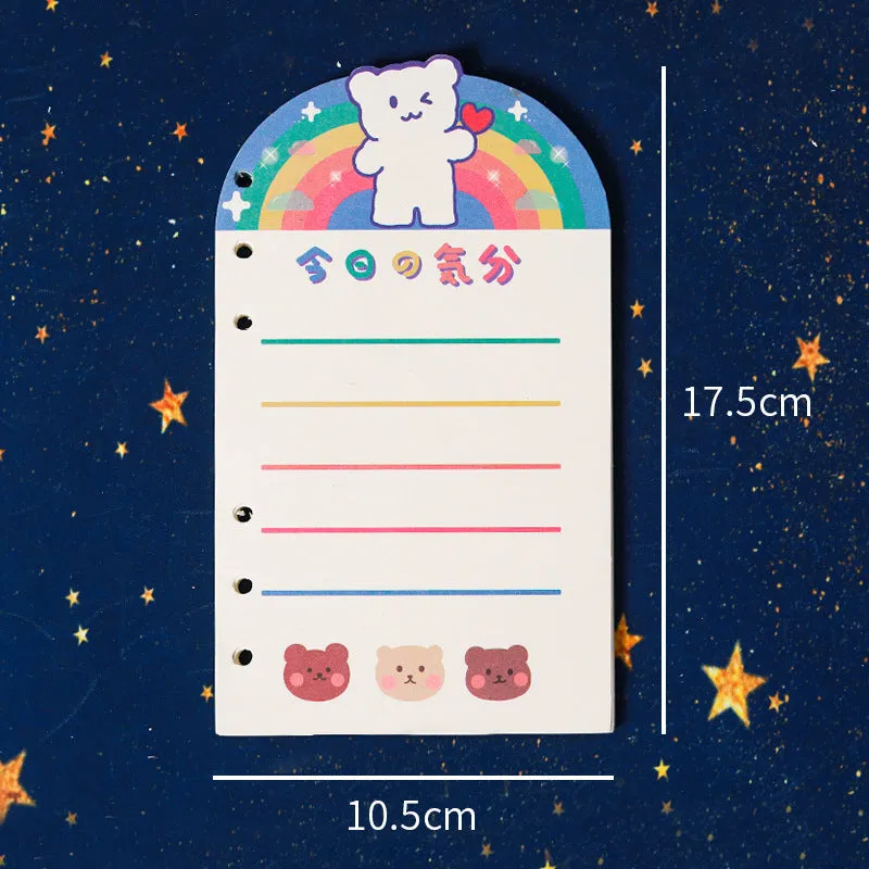A6 loose-leaf notebook with character design cover, 80 sheets, 6-hole fitting