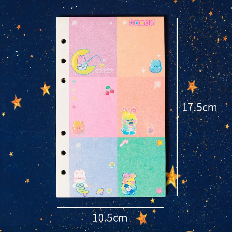 A6 loose-leaf notebook with character design cover, 80 sheets, 6-hole fitting