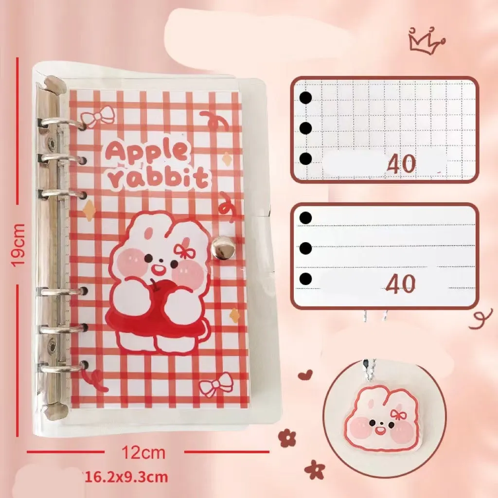 A6 loose-leaf notebook with character design cover, 80 sheets, 6-hole fitting