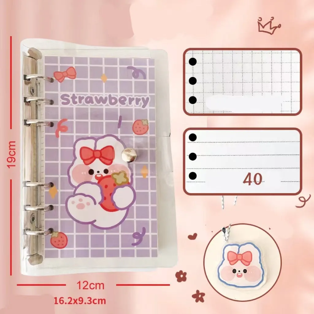 A6 loose-leaf notebook with character design cover, 80 sheets, 6-hole fitting