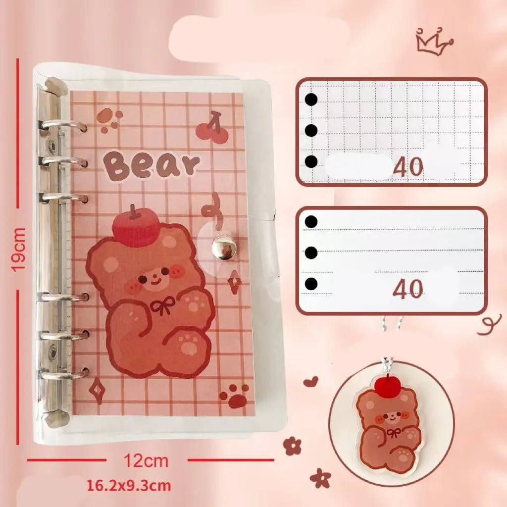A6 loose-leaf notebook with character design cover, 80 sheets, 6-hole fitting