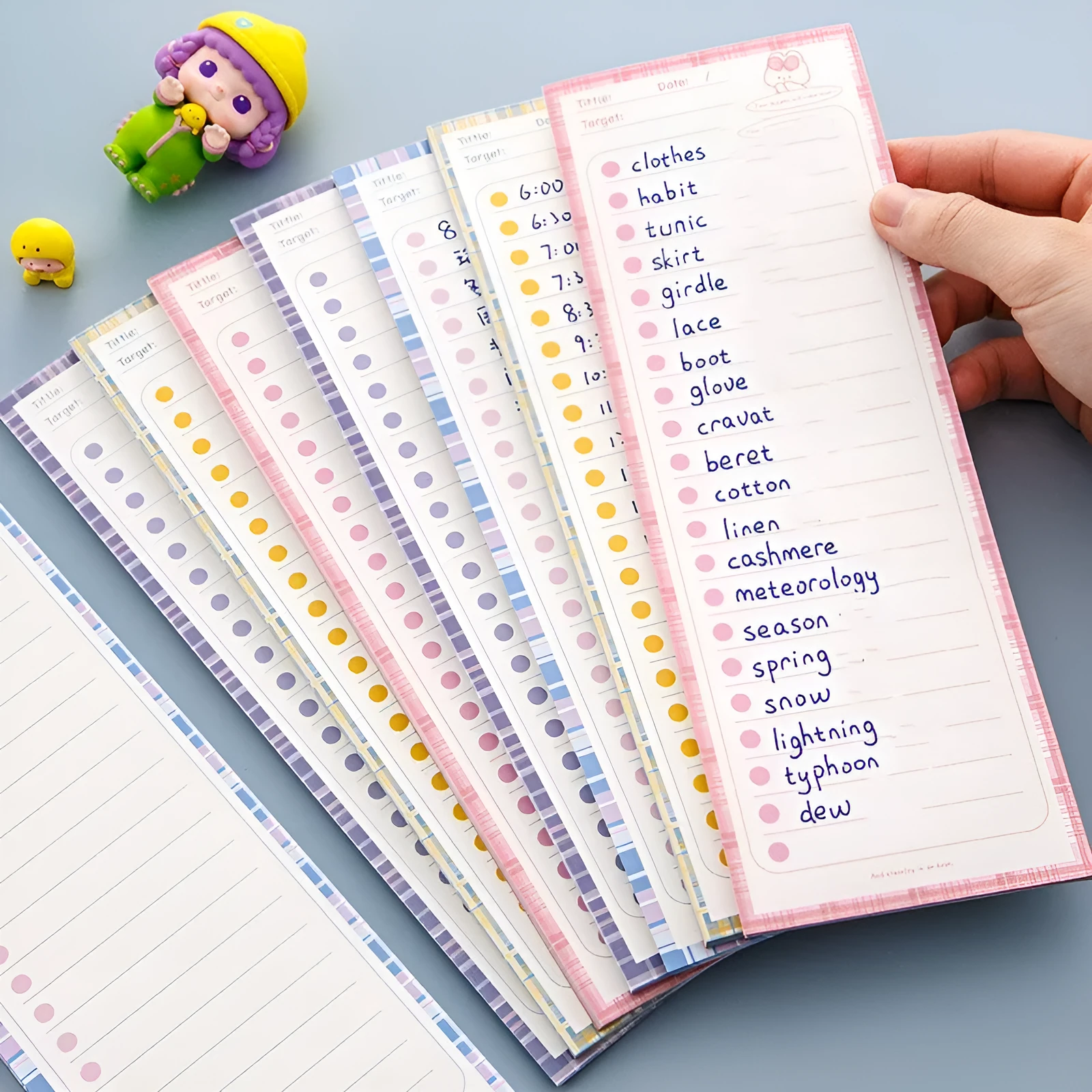 Ins Wind note book sticky pad with bear and bunny designs, 50 sheets, 91mm by 256mm