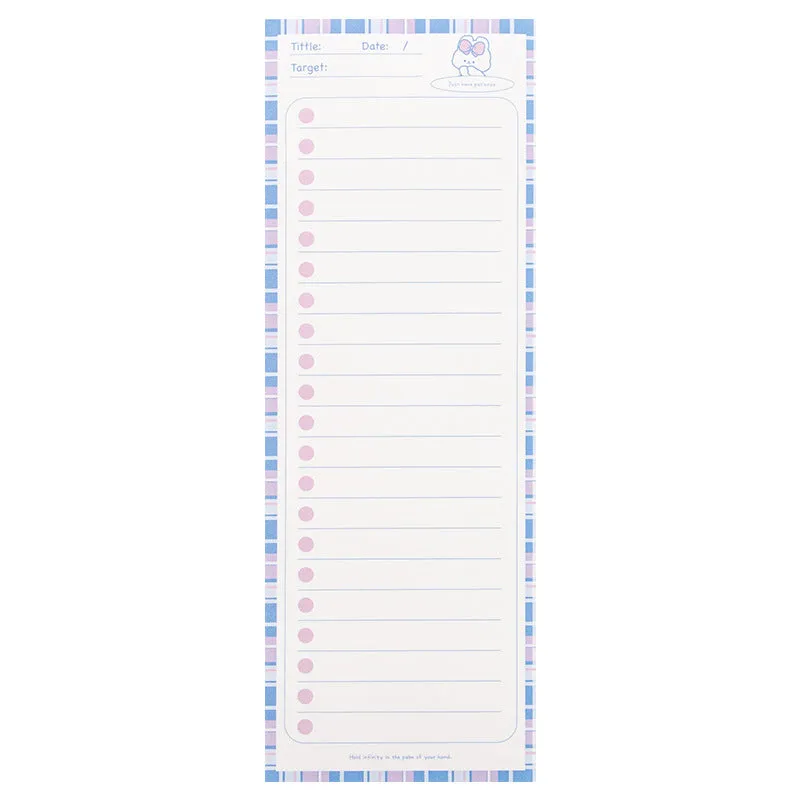 Ins Wind note book sticky pad with bear and bunny designs, 50 sheets, 91mm by 256mm