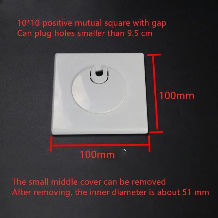 A white ABS plastic decorative ring sticker with 3M adhesive backing for covering wall holes.