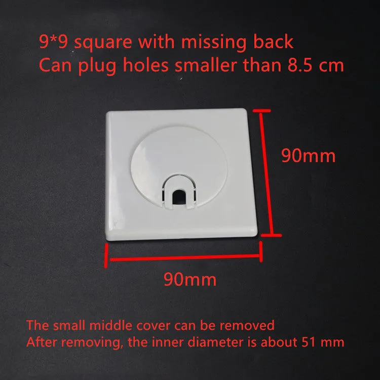 A white ABS plastic decorative ring sticker with 3M adhesive backing for covering wall holes.