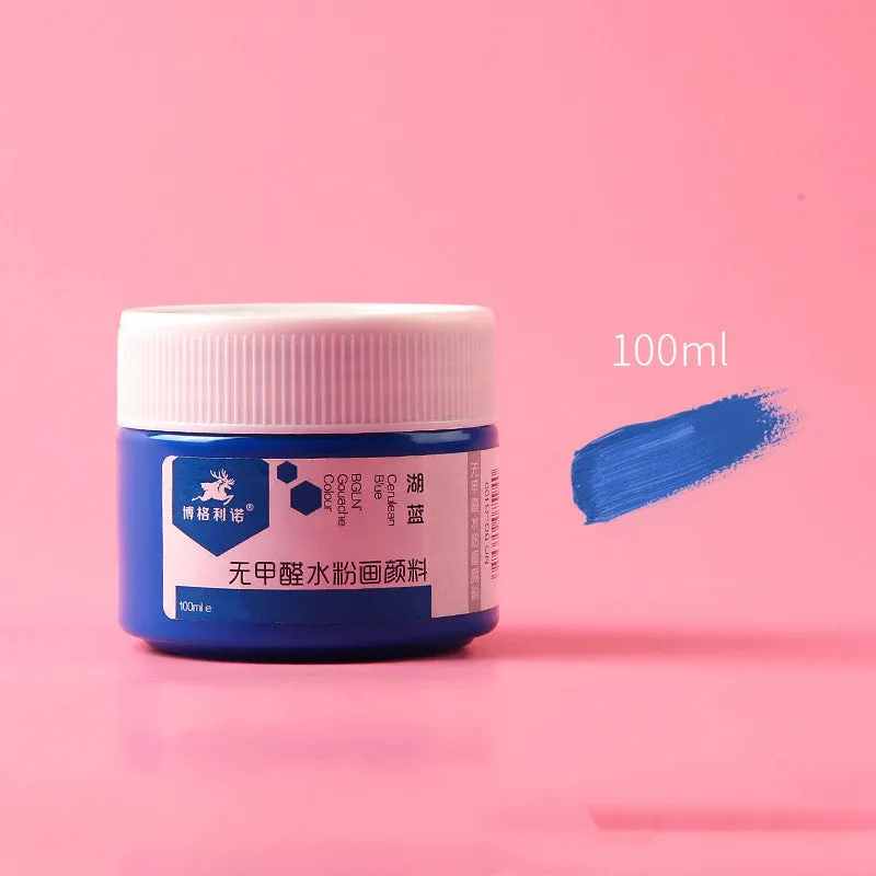 100g bottled gouache paint pigment in eight colours for beginner painting