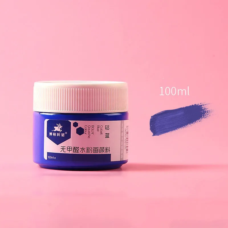 100g bottled gouache paint pigment in eight colours for beginner painting