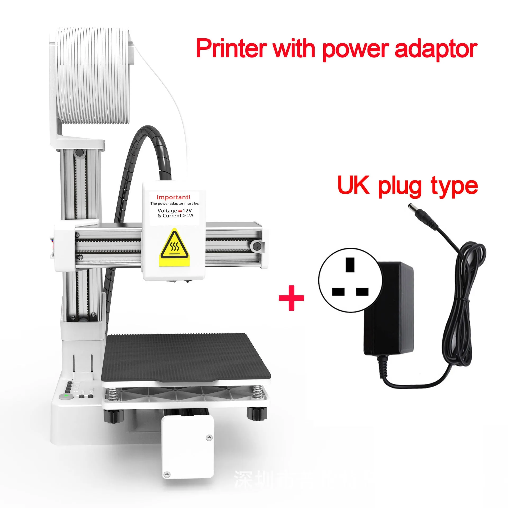 White EasyThreed K10 3D printer with 175mm build area compatible with TPU and PLA filaments