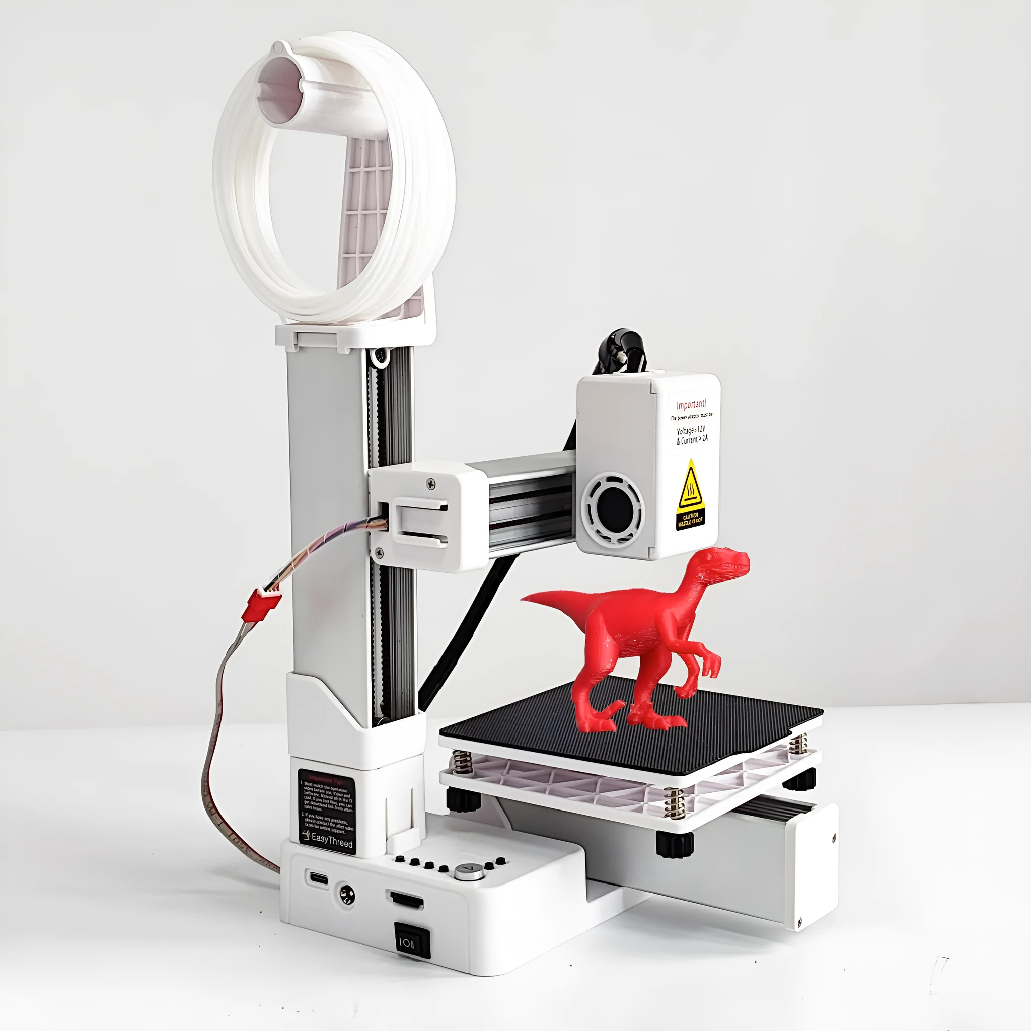 White EasyThreed K10 3D printer with 175mm build area compatible with TPU and PLA filaments